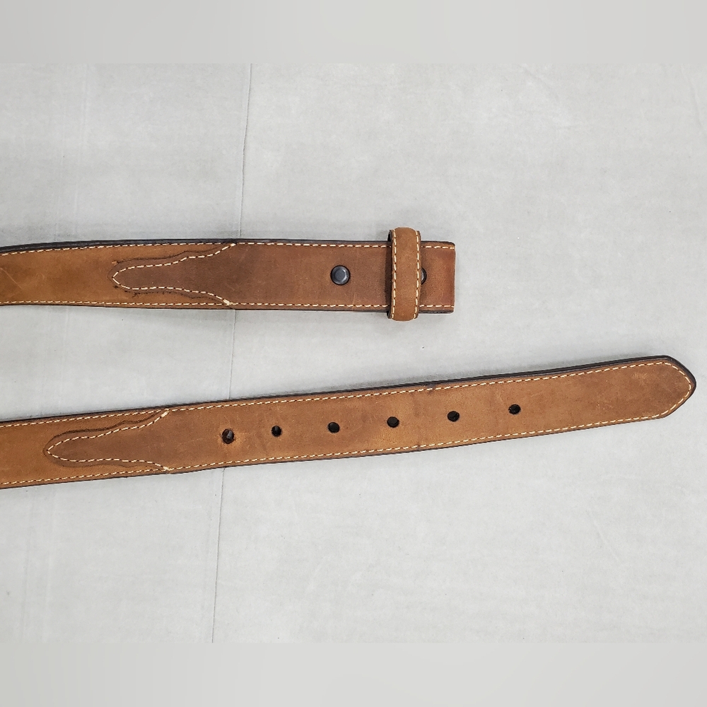 Cavenders belt men's size 30 brown leather western style NO BUCKLE